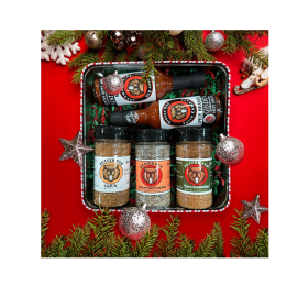 Christmas Gift Set 3 – 2 Hot Sauces / 3 Seasonings
